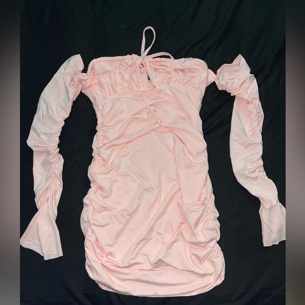PINK MINI OFF SHOULDER DRESS